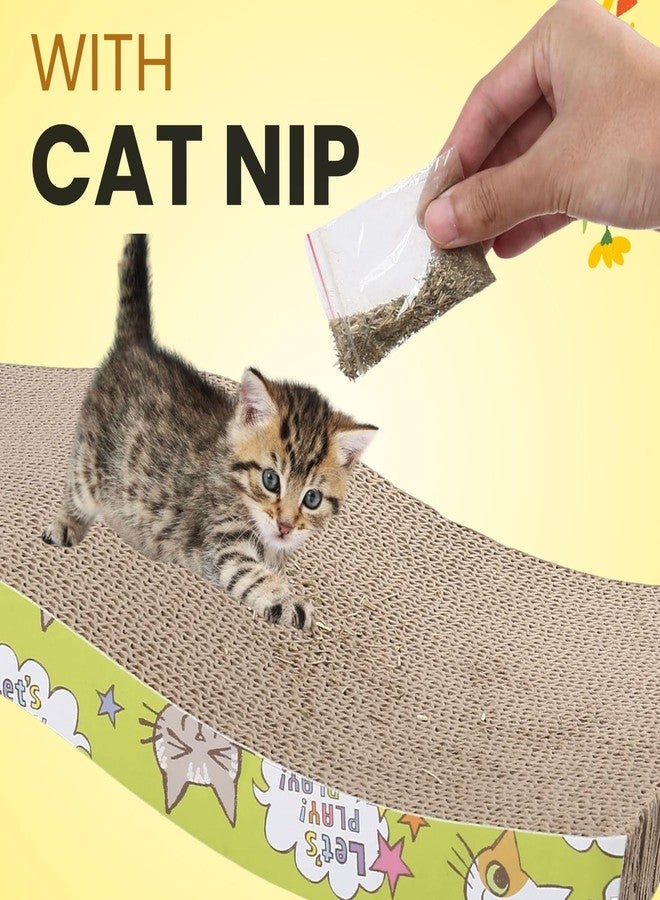 VAYINATO Cat Scratch Board Wave - 2 Pcs Pack with Catnip | Durable Corrugated Cardboard Scratcher for Cats | Reversible Design for Long-Lasting Use | Eco-Friendly & Safe for Kittens & Cats - Image 2